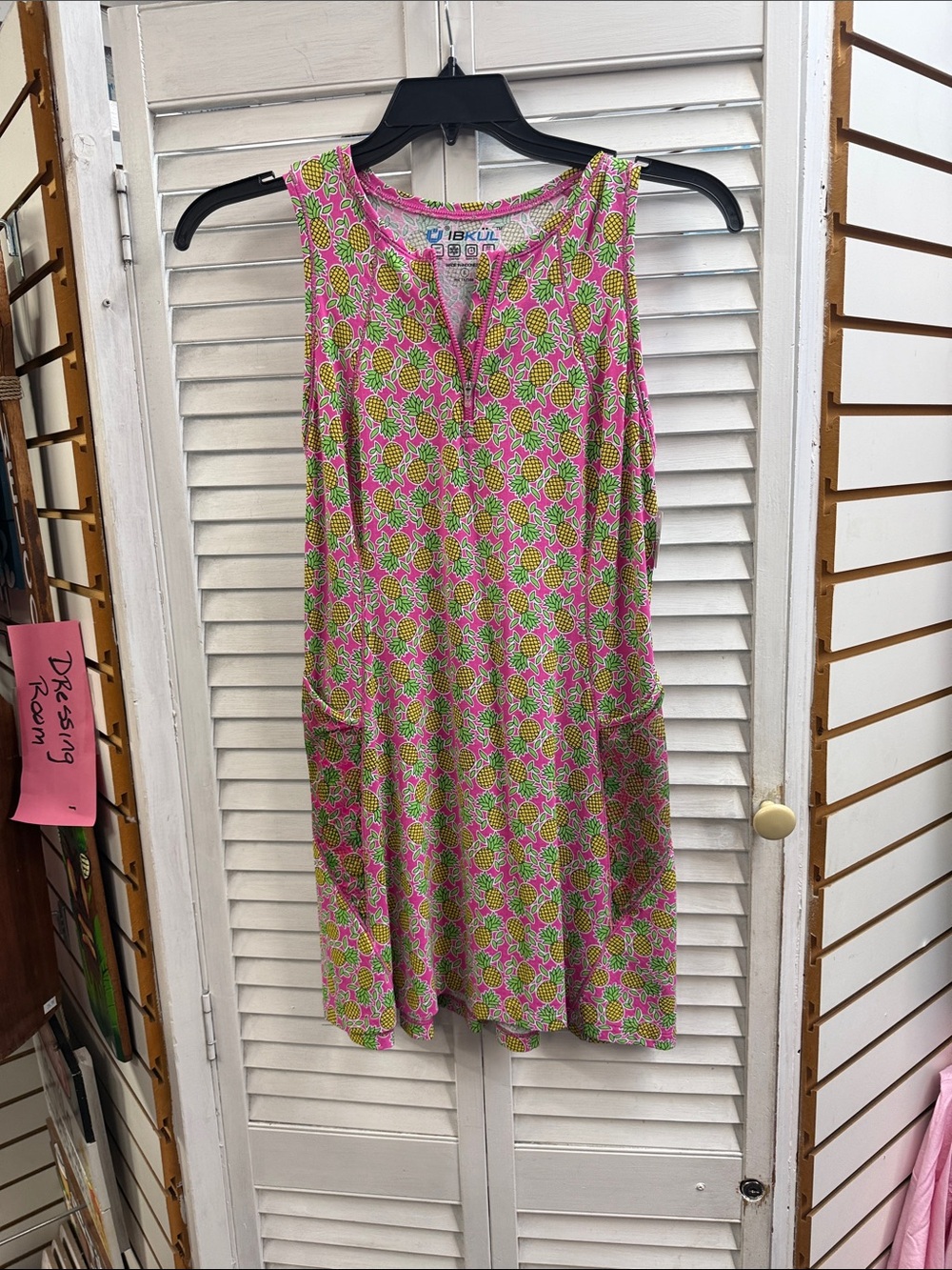 Lilly Pulitzer Pink & Green Sleeveless Shift Dress with V-Notch